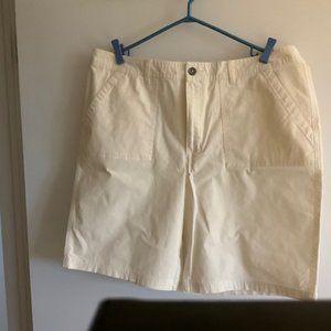 Women's Cotton Cargo Short, Tinted Oatmeal Beige, Size 14, Inseam regular